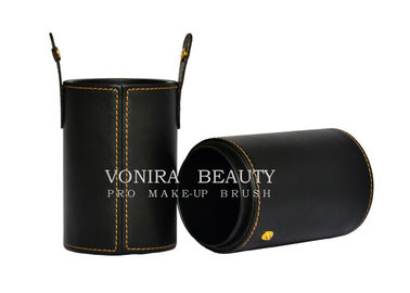 Cylindre en cuir de haute qualité adapté aux besoins du client de cosmétique de caisse de support de brosse de maquillage