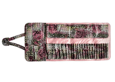 Texture pratique colorée de crocodile de caisse de support de stylo de sac de petit pain de brosse de maquillage de bourse d'embrayage