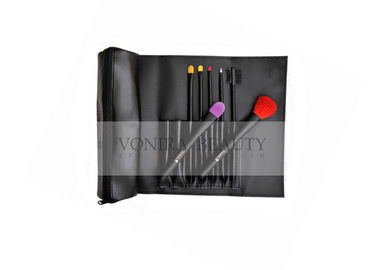 Brosse noire de maquillage de base de cadeau avec les cheveux synthétiques colorés 7 PCS