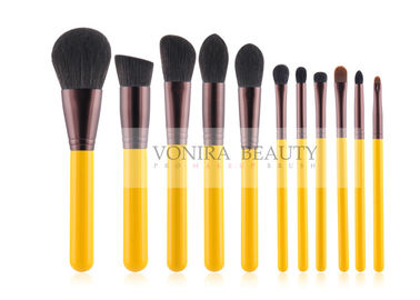 Yellow Handle Stylish Makeup Brush Collection Kit For Basic Daily Application