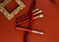 Trousse à outils cosmétique de brosse de Noël de Vonira de maquillage de scintillement professionnel de la brosse de lecture 7pcs pour la couleur rouge de cadeau d'anniversaire de filles