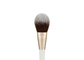 Le maquillage de studio de beauté Vonira est une brosse à poudre plate avec une poignée en bois de bouleau en ferrule en aluminium doré.