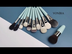 Brosses de maquillage pour cheveux synthétiques à la sable de chèvre avec poignée en bois