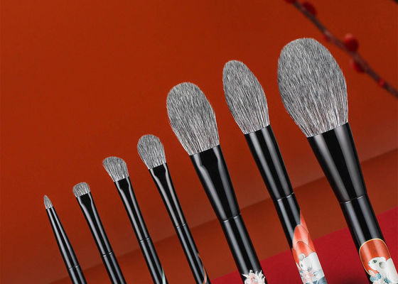 Pinceau à poudre de maquillage en fibre de maïs végan, antibactérien, respectueux de la planète, avec manche en bois de bouleau pailleté