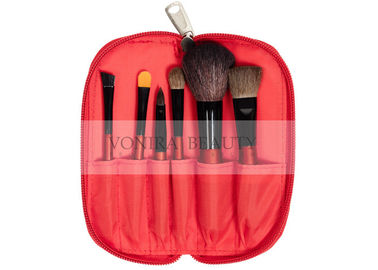 Natural Goat Pony Hair Makeup Brushes Set With Zipper Case , Eyeshadow Brush Set
