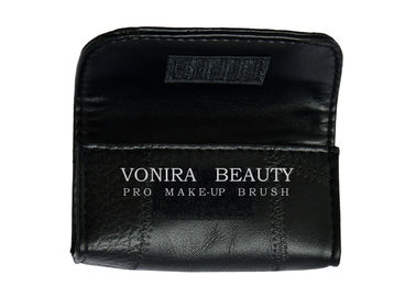 Le maquillage cosmétique en cuir de haute qualité de petit pain de cas d'organisateur pour faire court balaye le noir de sac de poche
