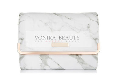 Caisse de cosmétiques portative adaptée aux besoins du client de sac de brosse de maquillage de cuir d'unité centrale de marbre