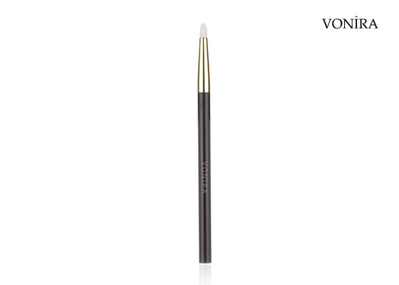 Vonira personnalisé en gros de poils de chèvre naturels blancs, plats, brun foncé, poignée crayon pour les yeux et pinceau de maquillage