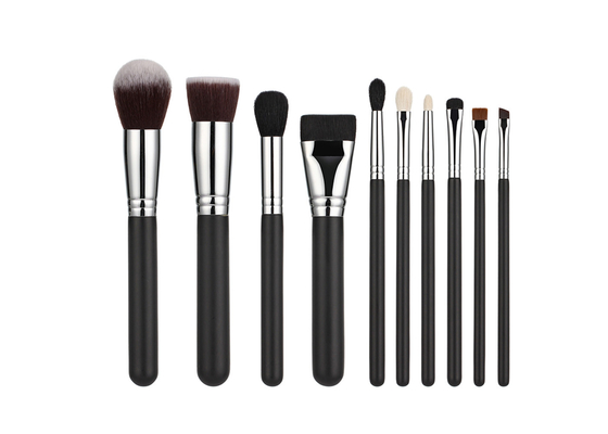 Synthétiques naturels de base maquillage de cheveux de 10 morceaux brosse de lecture la collection avec la poignée en bois
