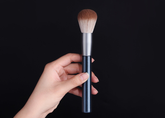 Fonctionnent naturellement la brosse de poudre de maquillage de fibre de maïs avec la poignée en bois de bouleau de scintillement