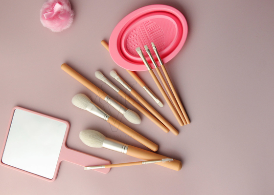 Vonira beauté personnalisée nu couleur rose de base 10 pièces pinceaux de maquillage collection ensemble de broches de maquillage professionnel