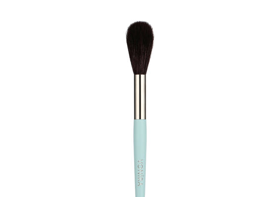 Pinceau de maquillage Vonira Beauty Long Tapered pour estomper, blush et highlighter, avec virole en cuivre et poils naturels de chèvre