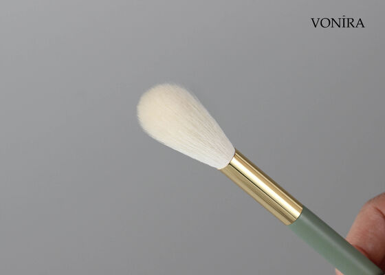 Vonira personnalisé en gros Maquillage naturel de poils de chèvre blancs Longue brosse à poudre à mélange avec service de marque privée
