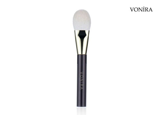 Vonira personnalisé en gros de poils de chèvre naturels blancs, plats, bruns foncés, poignée de maquillage