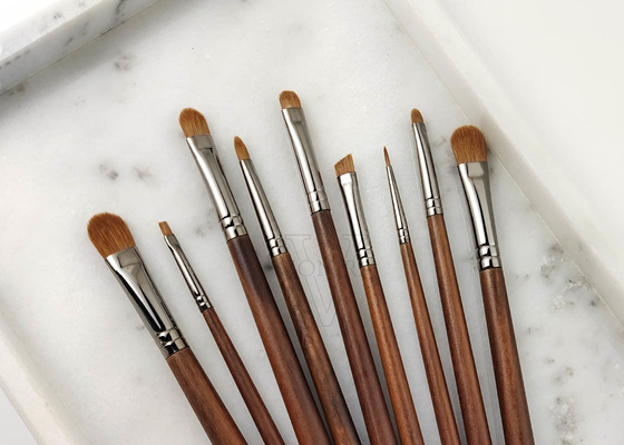 Brosse Handcrafted de haute qualité de fard à paupières de cheveux d'écureuil de Vonira avec l'olive en laiton