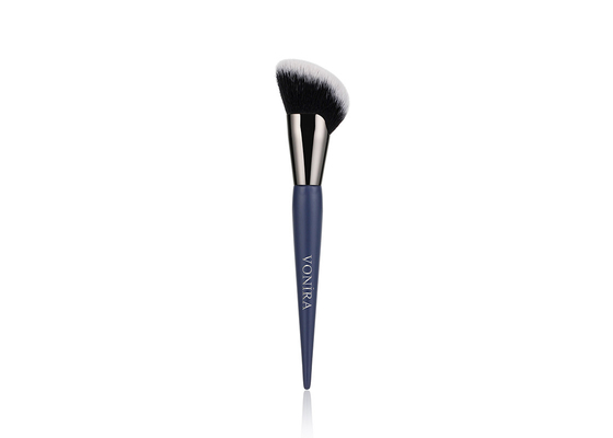 Le maquillage fait sur commande de poudre de découpe de visage de marque de distributeur balaye les cheveux synthétiques mous avec la poignée en bois