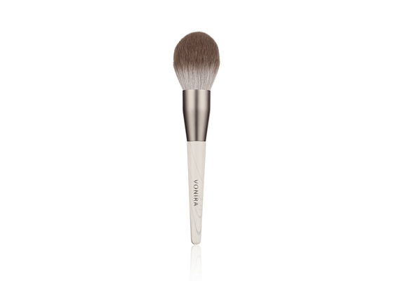 Vonira Nouveau arrivée biodégradable fibre de maïs maquillage en poudre brosse avec ferrule d'aluminium gris Eco Freindly poignée en bois