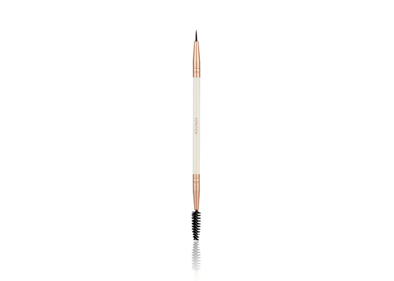 Vonira beauté double Eyeliner Mascara maquillage brosse à double extrémité avec ferrule d'aluminium Birch poignée en bois