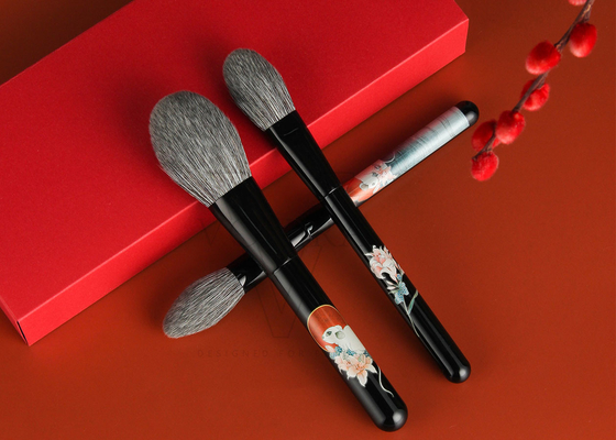 Poudre de maquillage végétalienne antibactérienne durable brosse à cheveux en fibre de maïs et poignée en bois de bouleau