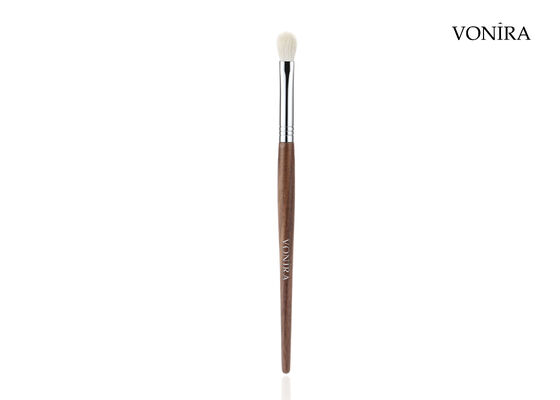Pinceau estompeur pour paupières Vonira personnalisé en gros, poil de chèvre blanc naturel, manche en ébène marron