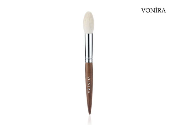 Vonira personnalisé en gros de poils de chèvre naturels blancs bruns ébène poignée maquillage du visage brosse de mise en valeur
