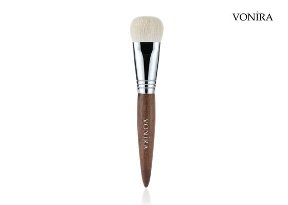 Vonira personnalisé en gros de poils de chèvre naturels blancs bruns, manche en ébène, maquillage du visage