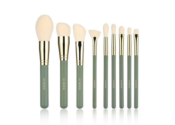 Brosses de maquillage de Brochas Maquillaje de brosse de lecture de maquillage de fibre synthétique de vert de la beauté 9PCS de Vonira