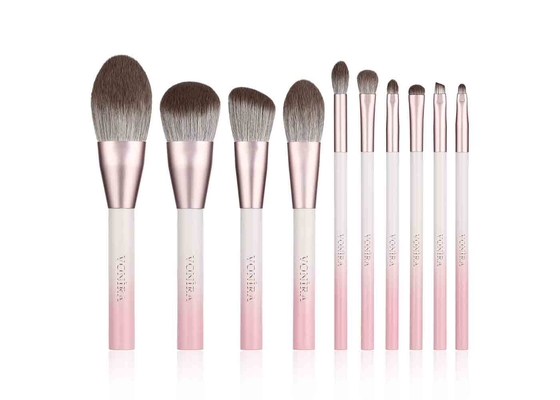 Brosse de lecture blanche rose de maquillage de couleur de gradient de Vonira 10 PCS avec le logo de marque de distributeur de fibre de maïs