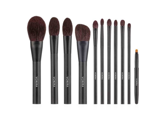 Cheveux naturels de prime de beauté de Vonira 11 morceaux de maquillage de brosse de lecture d'ODM d'OEM cosmétique