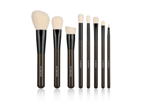 Kit cosmétique de brosse de maquillage de Vegan de brosse de lecture de noir synthétique de la marque de distributeur 8PCS